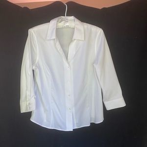 Jones New York White Button Down Shirt